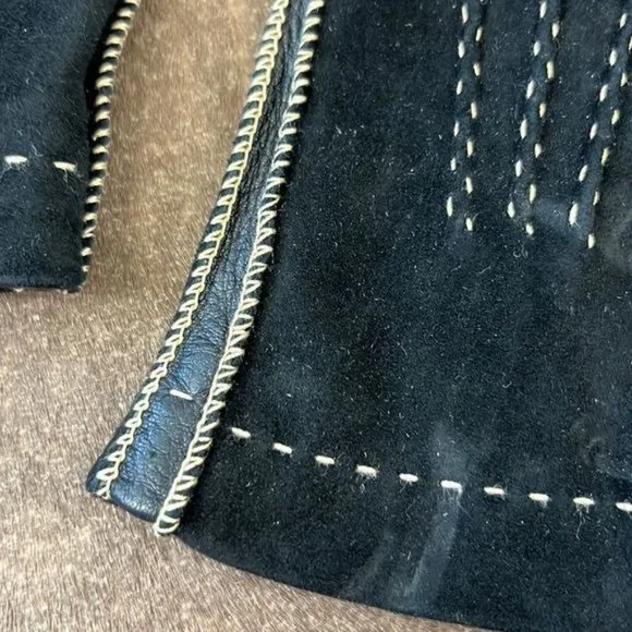 Loro Piana Lamb Suede Cashmere Suede Gloves black Stitch - Picture 2 of 7